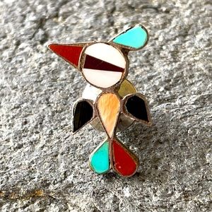 Vintage Zuni Native American Thunderbird Lapel Pin or Tie Tack